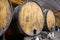 Making traditional natural Asturian cider made fromÂ fermented apples in barrels for several months should be poured from great
